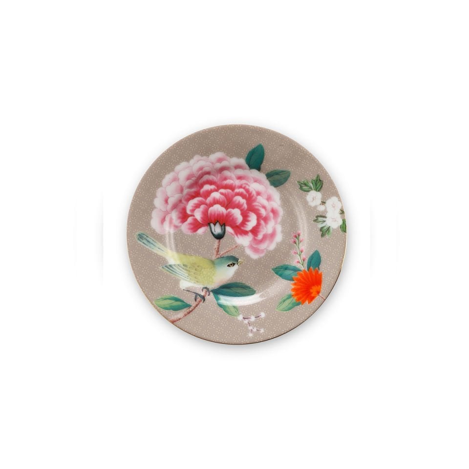 Haki Porselen Petit Four Tabağı 12 cm Blushing Birds Collection by Pip Studio