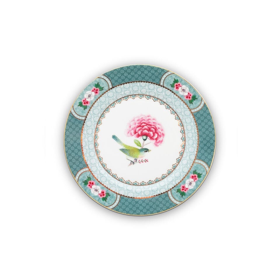 Mavi Porselen Pasta Tabağı 17 cm Blushing Birds Collection by Pip Studio