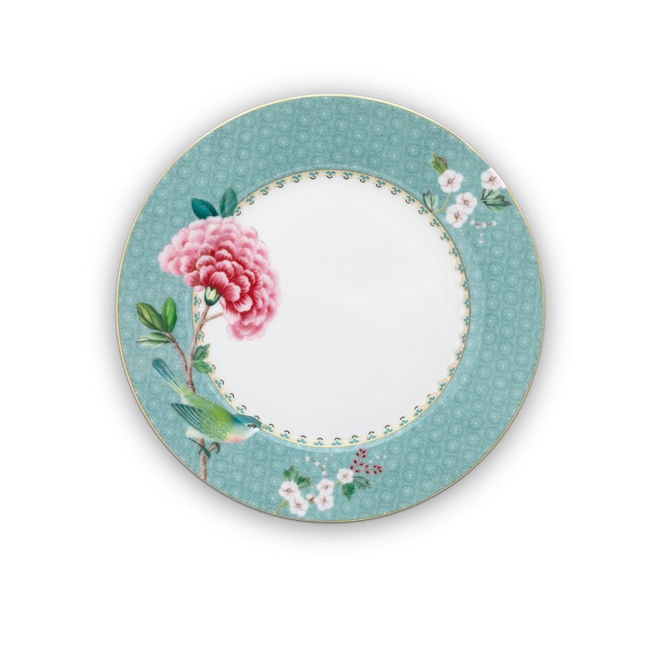 Mavi Porselen Kahvaltı Tabağı 21 cm Blushing Birds Collection by Pip Studio