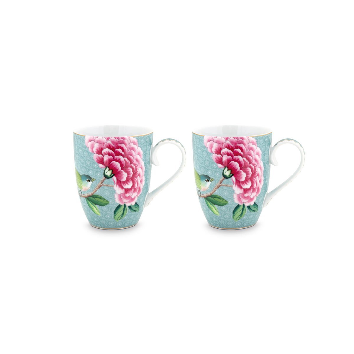 Mavi Porselen Kupa Seti 350 ml Blushing Birds Collection by Pip Studio