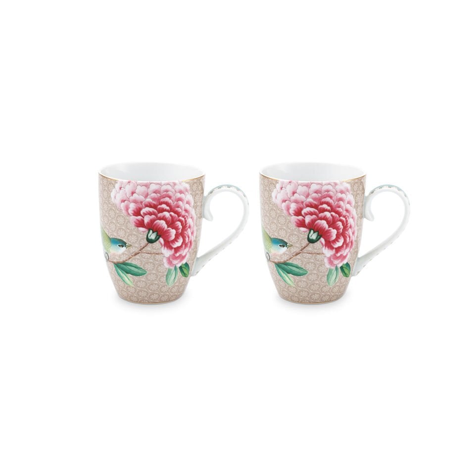 Haki Porselen Kupa Seti 350 ml Blushing Birds Collection by Pip Studio
