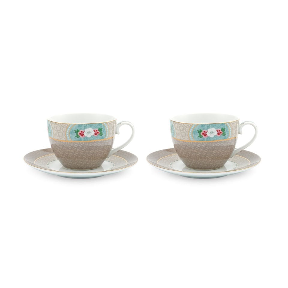 Haki Porselen Çay Fincan Seti 280 ml Blushing Birds Collection by Pip Studio
