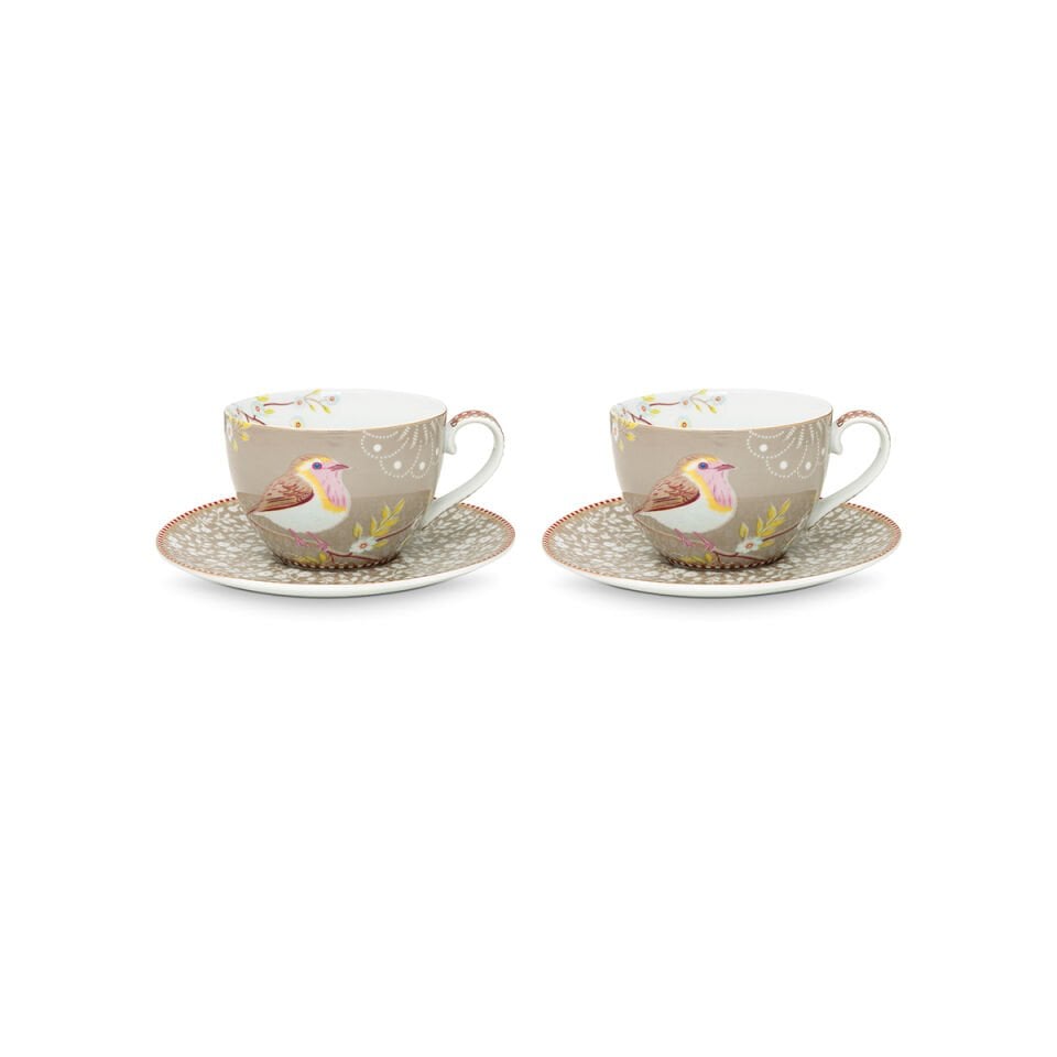Haki Porselen Çay Fincan Seti 280 ml Early Bird Collection by Pip Studio